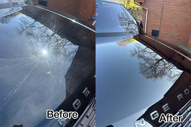 Before and after ceramic coating & machine polishing