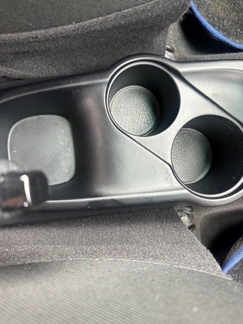 Clean cup holders and centre console in a Hyundai i10 after a Deep Clean in Rochdale